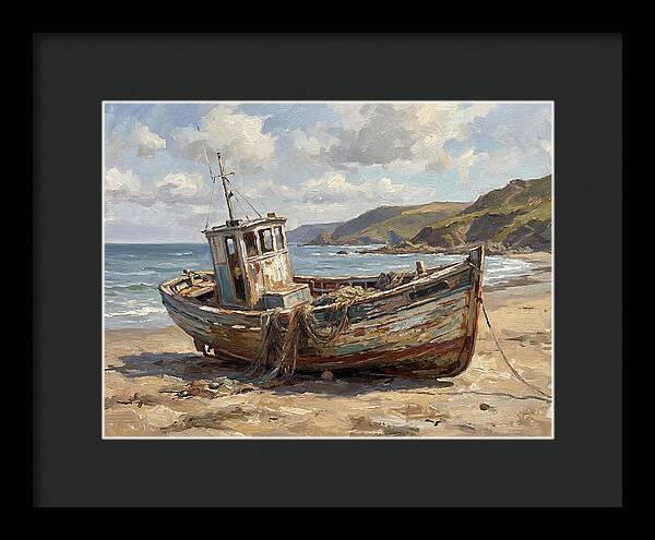 Weathered Fishing Boat By The Shore
