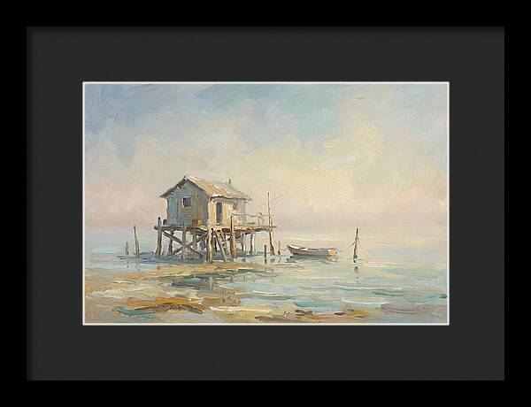 Weathered Fishing Hut Over Water