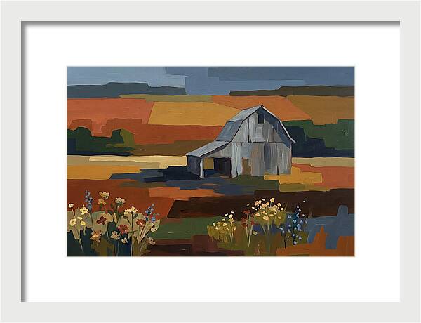 Weathered Grey Barn Amidst Wildflowers