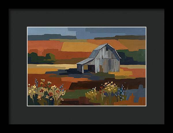 Weathered Grey Barn Amidst Wildflowers