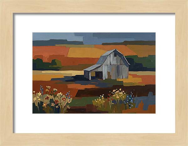 Weathered Grey Barn Amidst Wildflowers