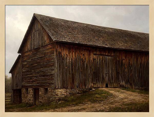 Weathered Wooden Barn