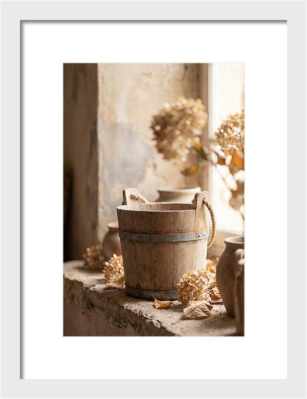Weathered Wooden Bucket