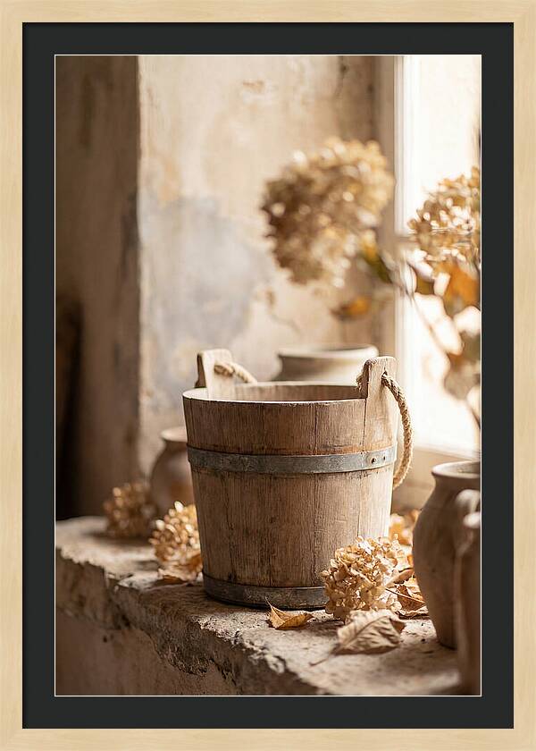 Weathered Wooden Bucket