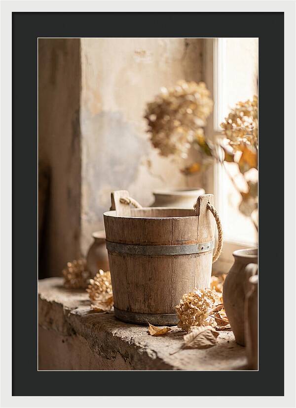 Weathered Wooden Bucket