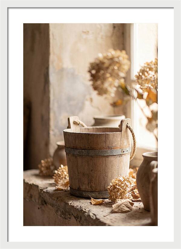 Weathered Wooden Bucket