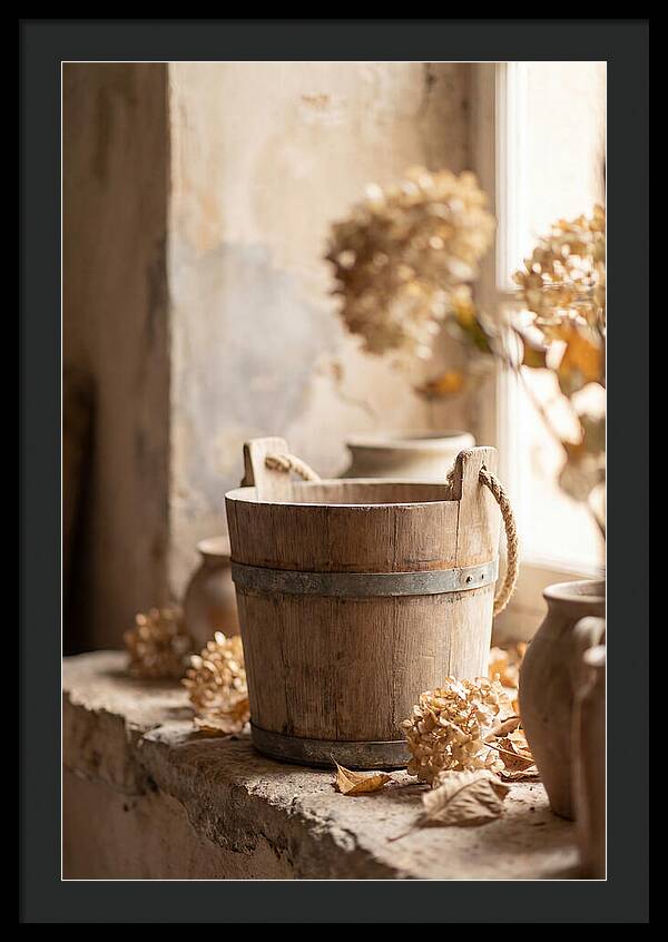 Weathered Wooden Bucket