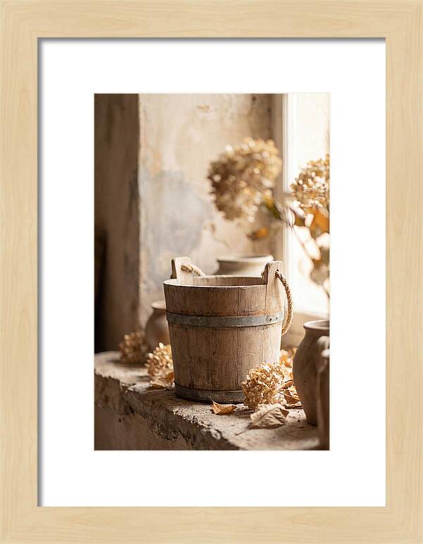 Weathered Wooden Bucket