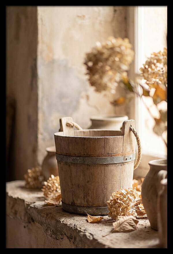 Weathered Wooden Bucket