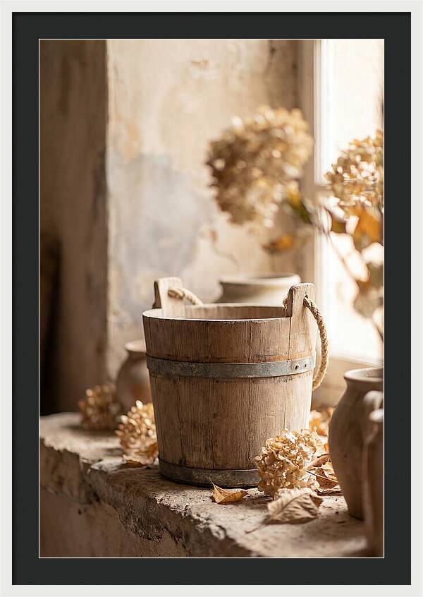 Weathered Wooden Bucket