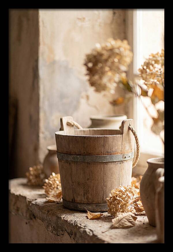 Weathered Wooden Bucket