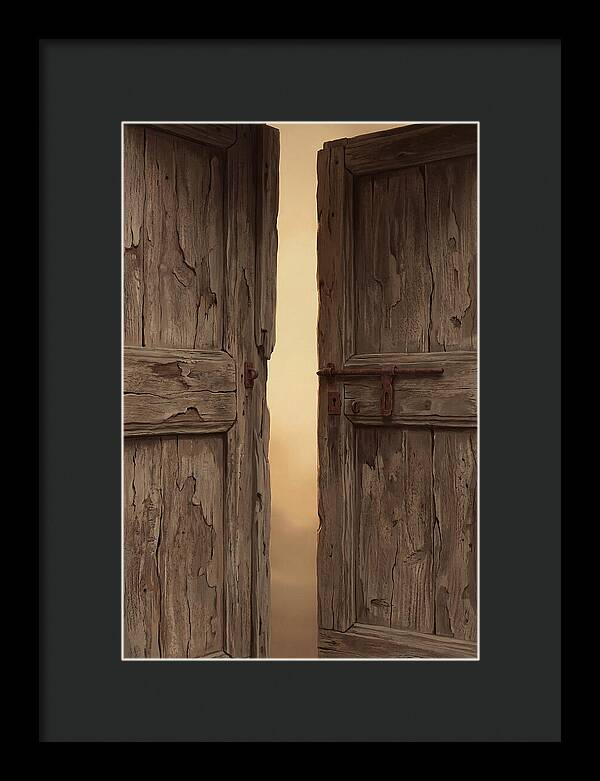 Weathered Wooden Doors Opening Inward