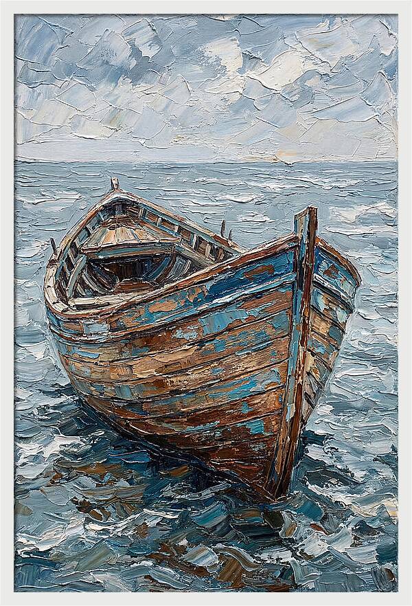 Weathered Wooden Fishing Boat