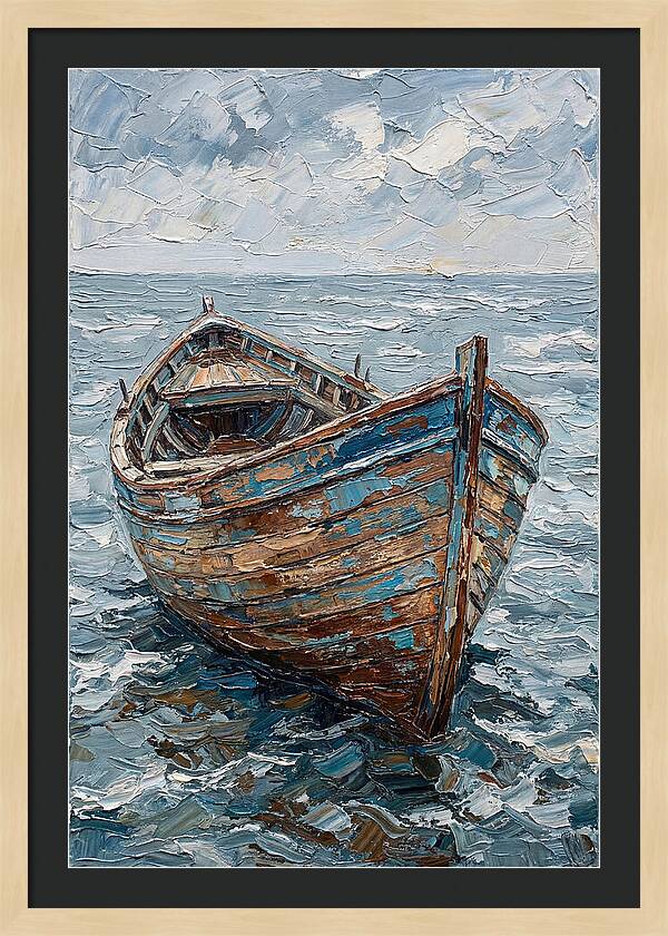 Weathered Wooden Fishing Boat