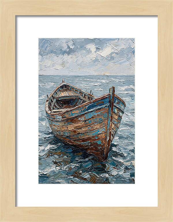 Weathered Wooden Fishing Boat
