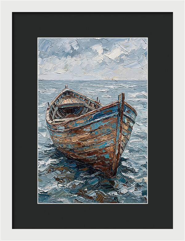 Weathered Wooden Fishing Boat