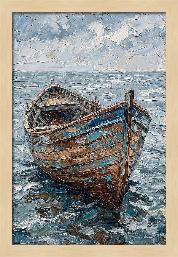 Weathered Wooden Fishing Boat