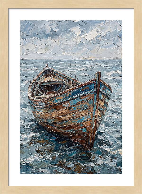 Weathered Wooden Fishing Boat