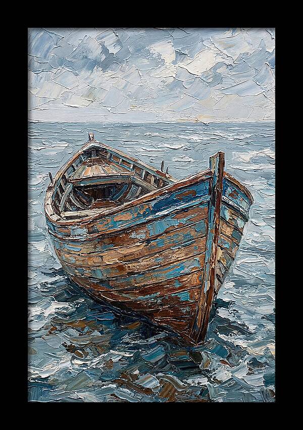Weathered Wooden Fishing Boat