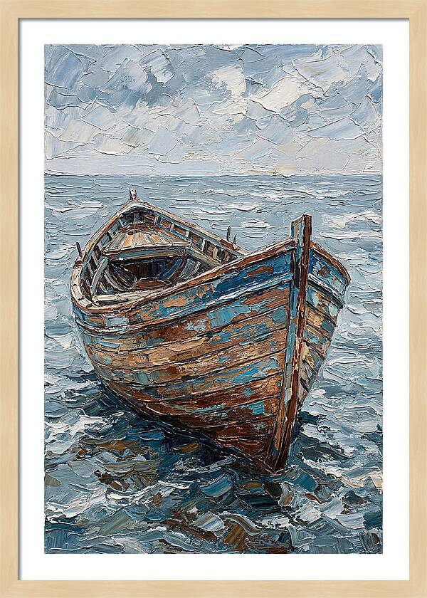 Weathered Wooden Fishing Boat