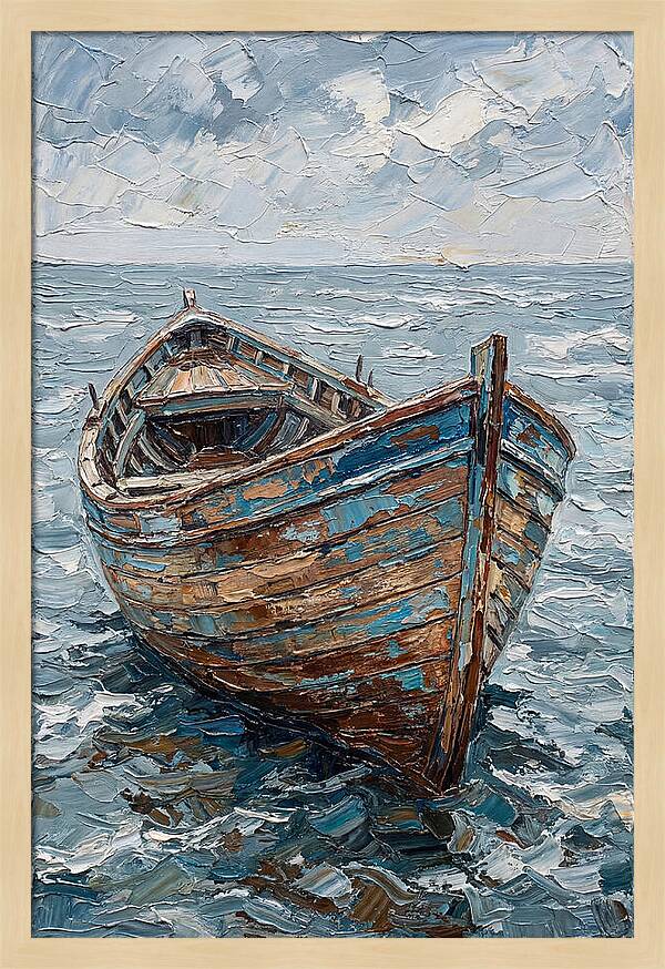 Weathered Wooden Fishing Boat