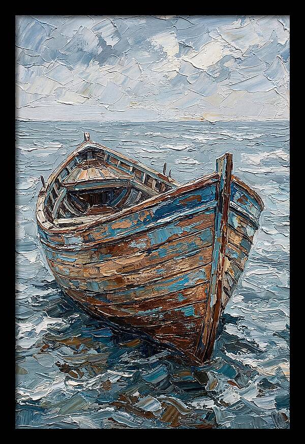 Weathered Wooden Fishing Boat