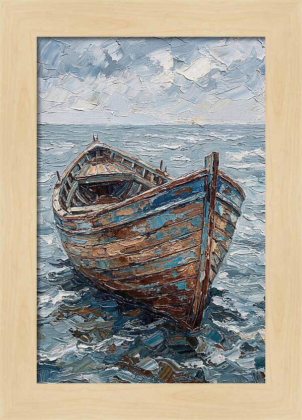 Weathered Wooden Fishing Boat
