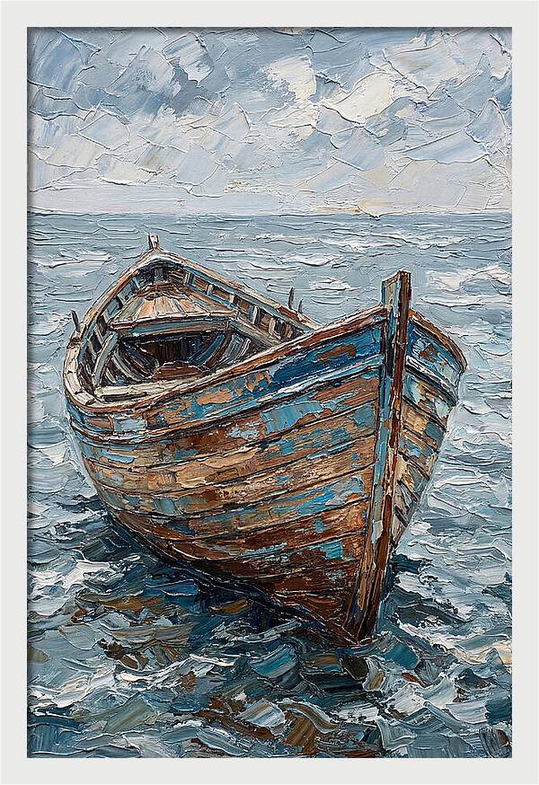 Weathered Wooden Fishing Boat