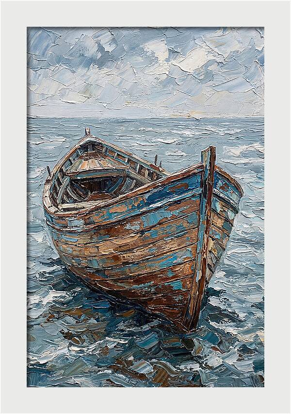 Weathered Wooden Fishing Boat