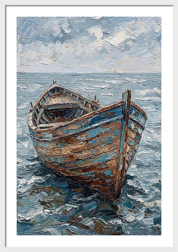 Weathered Wooden Fishing Boat
