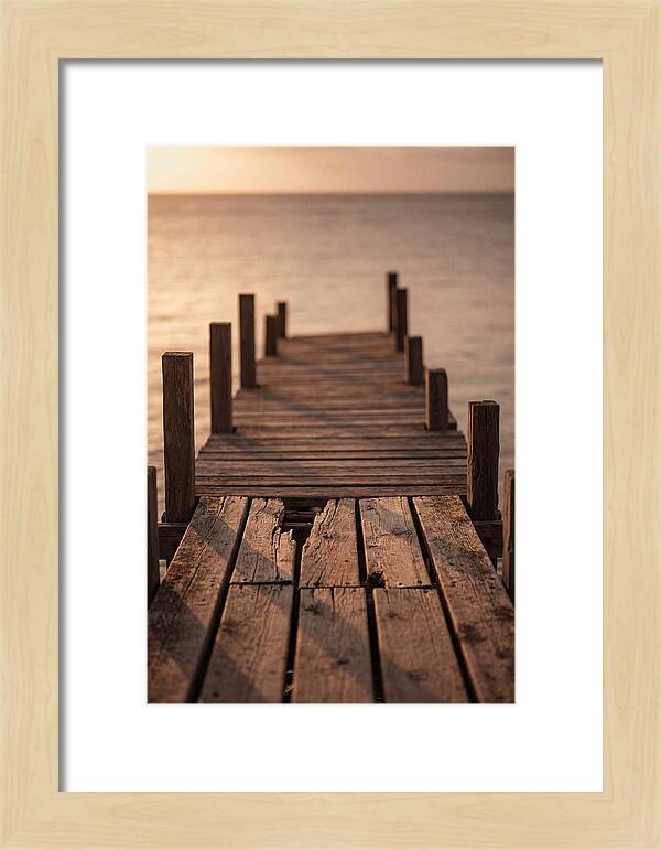 Weathered Wooden Pier At Sunset