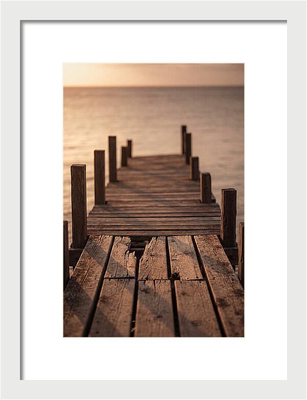 Weathered Wooden Pier At Sunset