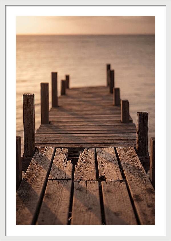 Weathered Wooden Pier At Sunset