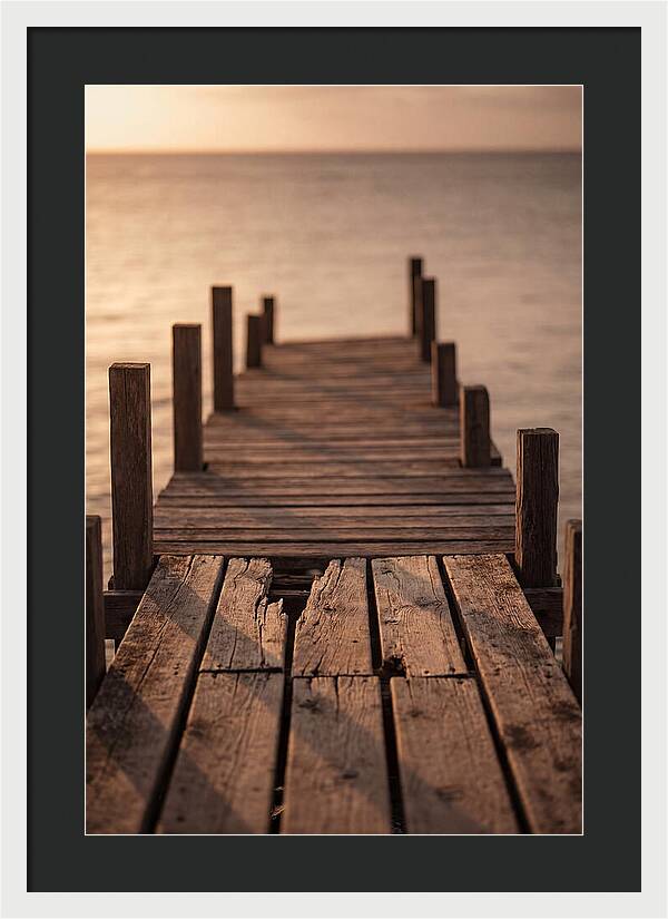 Weathered Wooden Pier At Sunset
