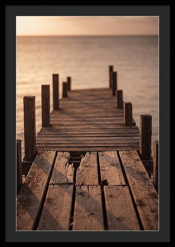 Weathered Wooden Pier At Sunset