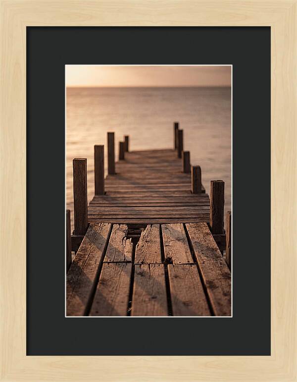 Weathered Wooden Pier At Sunset