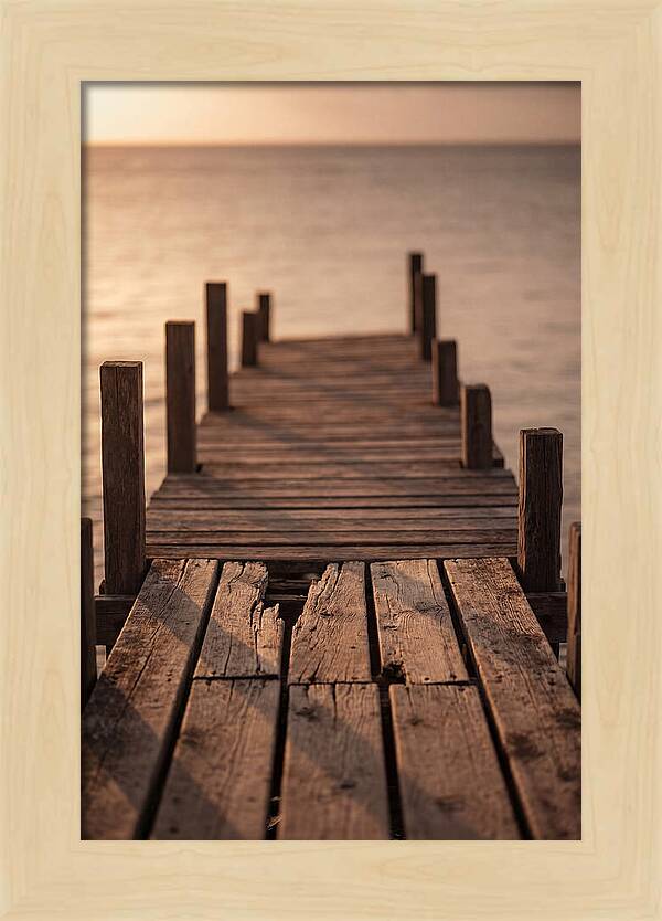 Weathered Wooden Pier At Sunset