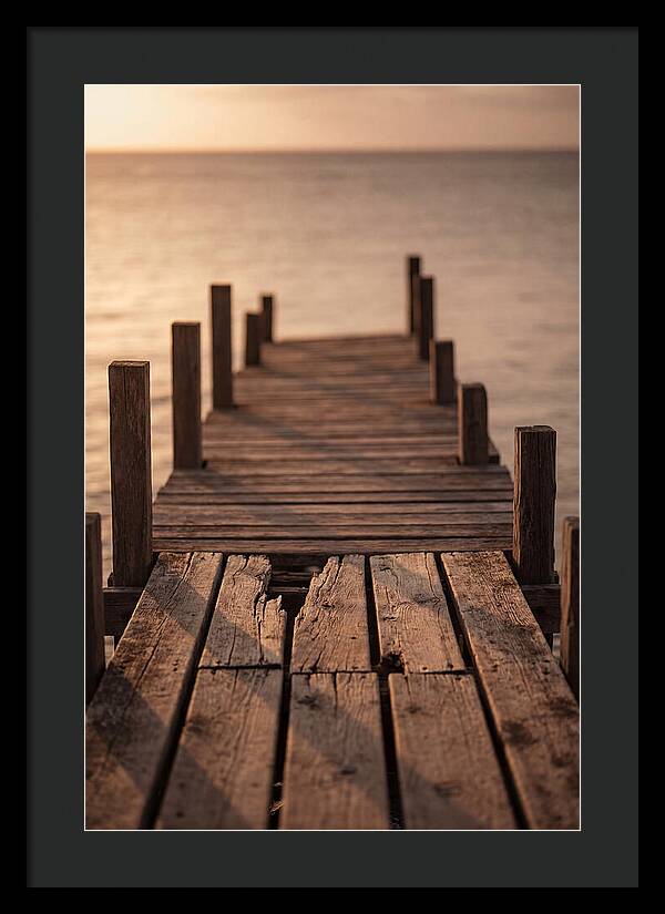 Weathered Wooden Pier At Sunset