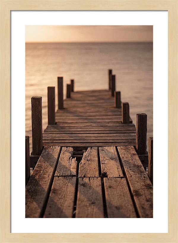 Weathered Wooden Pier At Sunset