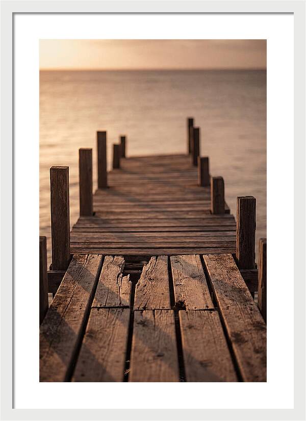 Weathered Wooden Pier At Sunset