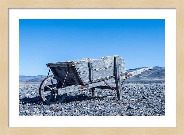 Weathered Wooden Wheelbarrow