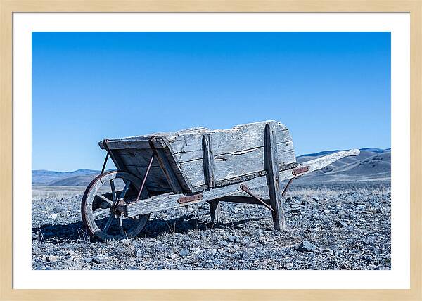 Weathered Wooden Wheelbarrow