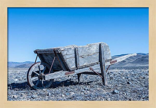 Weathered Wooden Wheelbarrow