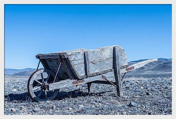 Weathered Wooden Wheelbarrow