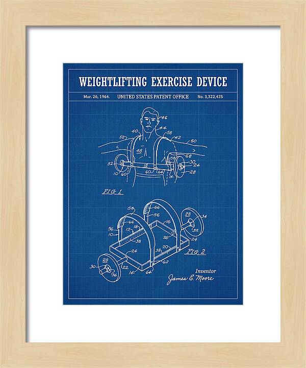 Weightlifting Exercise Device Blueprint Patent Us3322425a