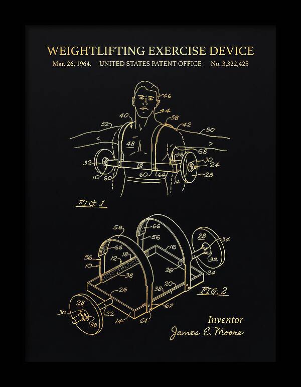 Weightlifting Exercise Device Gold Patent Us3322425a