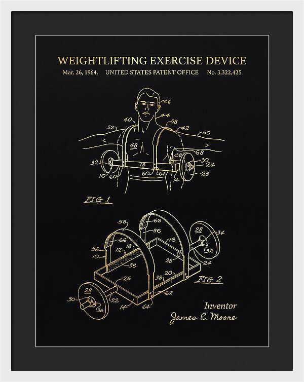 Weightlifting Exercise Device Gold Patent Us3322425a