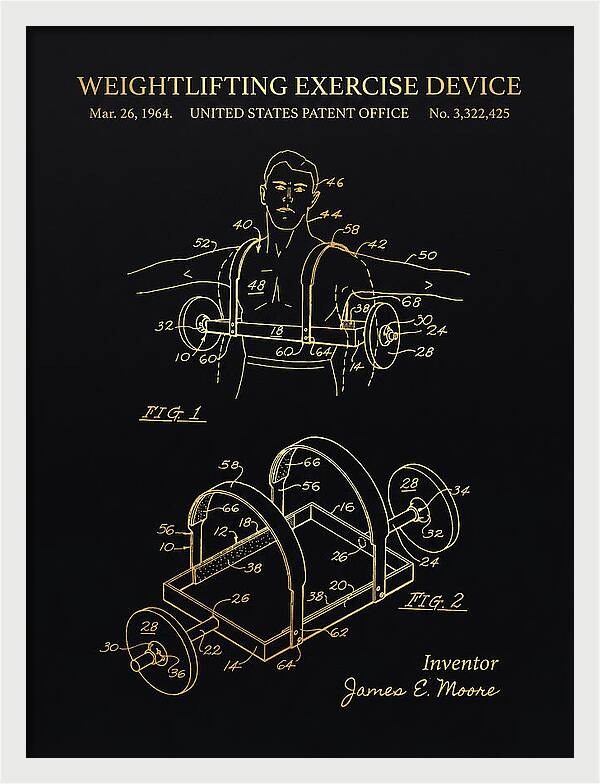 Weightlifting Exercise Device Gold Patent Us3322425a