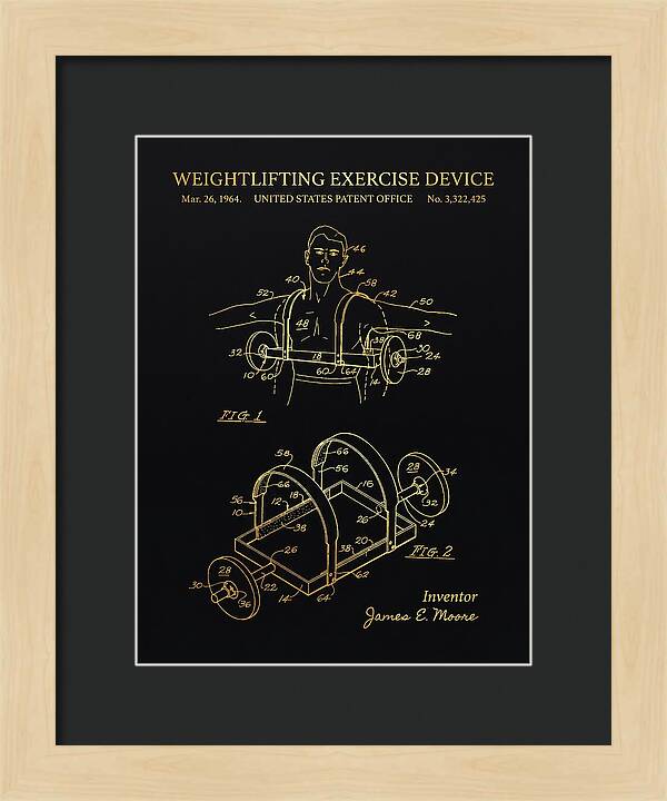 Weightlifting Exercise Device Gold Patent Us3322425a