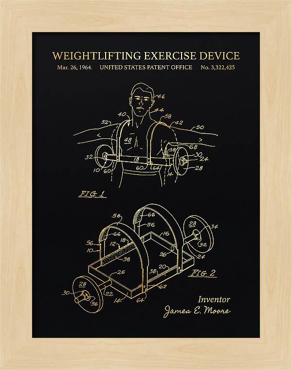 Weightlifting Exercise Device Gold Patent Us3322425a